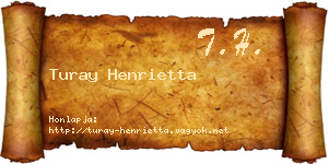 Turay Henrietta névjegykártya